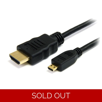 MICRO HDMI Type D to HDMI Type A DIGITAL CABLE 1.4v 2.5m GOLD